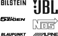 Наклейки на авто Bilstein, 5zigen, Blaupunkt, JBL, NOS, Alpine