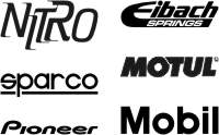 Наклейки на авто Nitro, Sparco, Pioneer, Eibach, Motul, Mobil