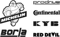 Наклейки на авто Michelin, Borla, Prodrive, Continental, KYB, Red Devil